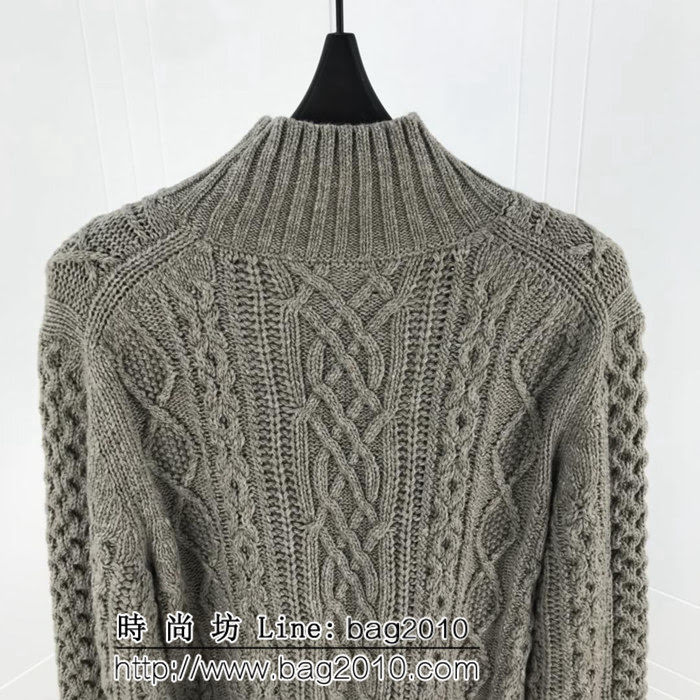 BURBERRY巴寶莉 2018秋冬最新 立體絞花 復古風 男款高領灰色毛衣 ydi1856